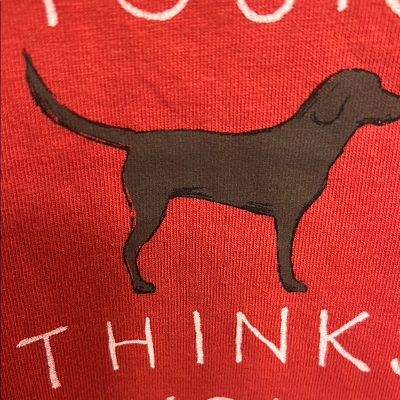LIFE IS GOOD😊NWT Red Fitted ❤️Short Sleeve DOG Tee🐶 - Picture 6 of 9